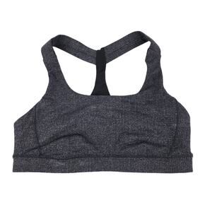 Lululemon Fast Lane Gray Sweat Wicking Skinny Racerback Sports Bra Size 8